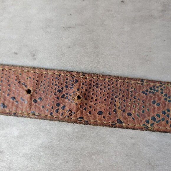 Leather Rock Womens Leather Belt Metal Buckle Studded 27-32 Western Boho 6051 - Picture 11 of 12